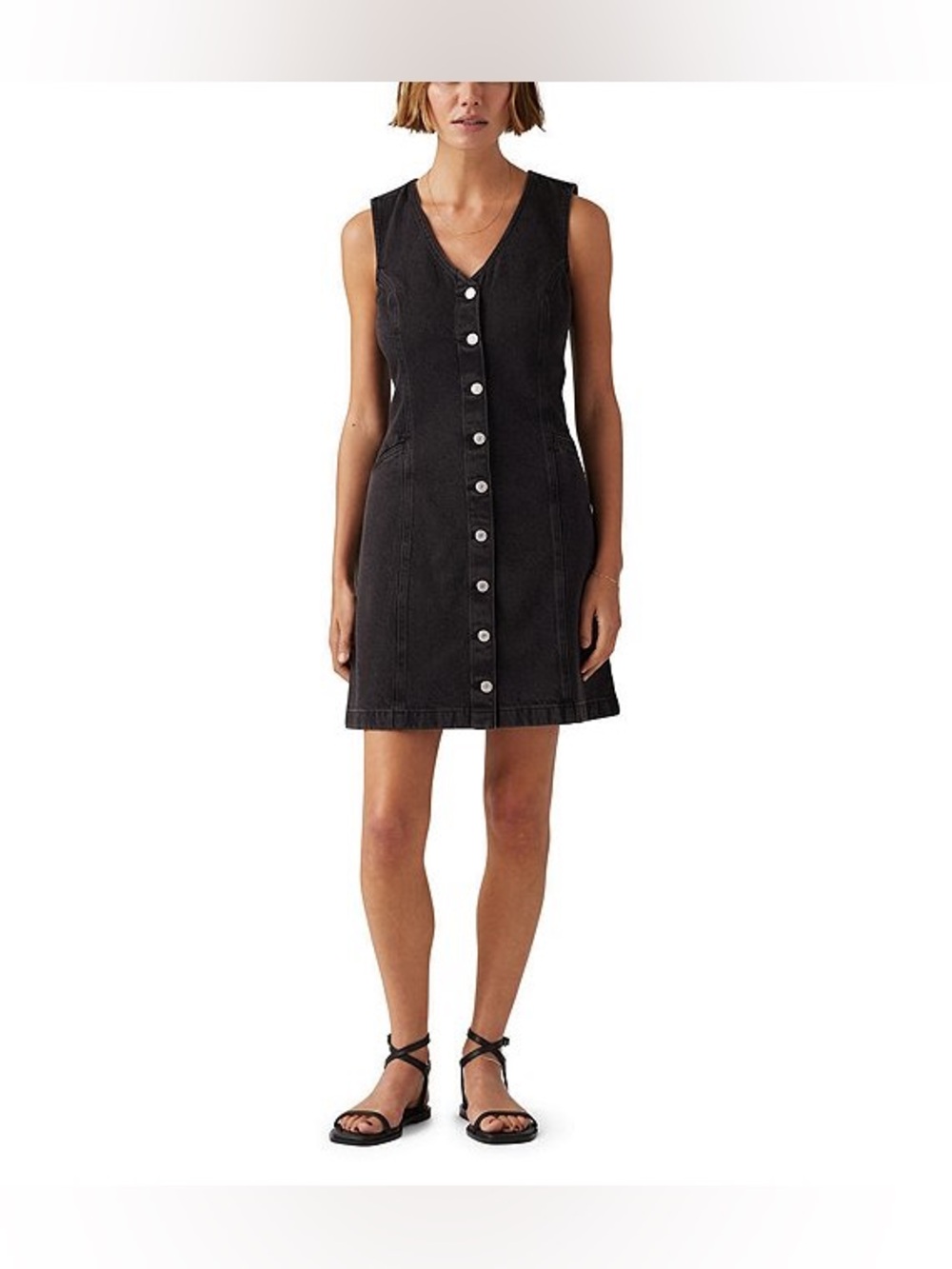NWT Levi's Vianna Denim V-Neck Sleeveless Vest Dress Small